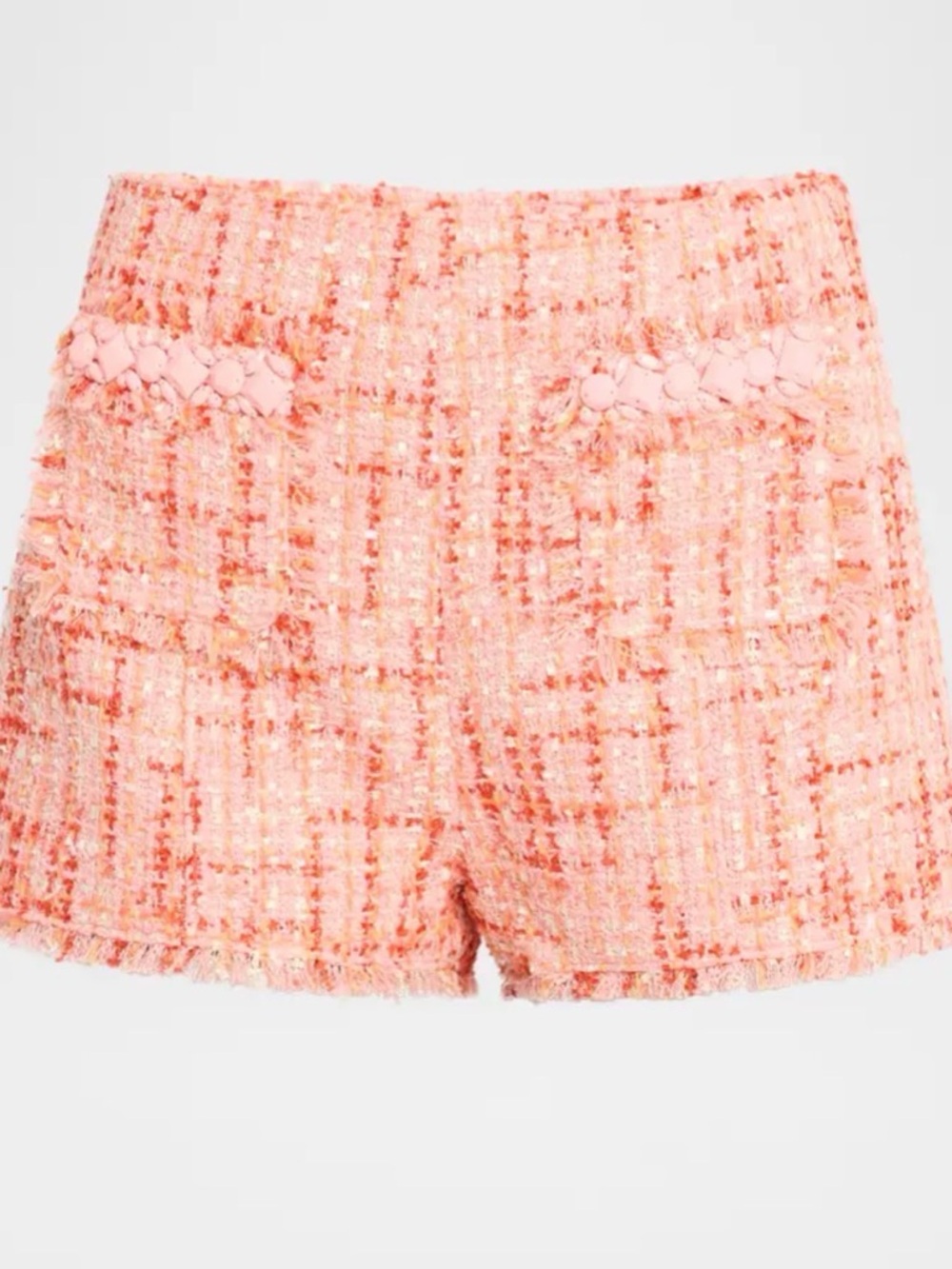 Clinq a Sept -Waist Pink Tweed Shorts NWT size 4